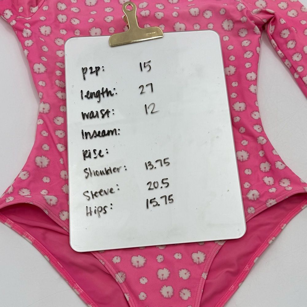 Sisstrevolution Long Sleeve Zip-Back Rash Guard 1Pc Swimsuit | Pink/White | Med - Picture 6 of 7